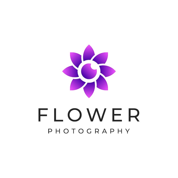 flower photography colorful logo vector