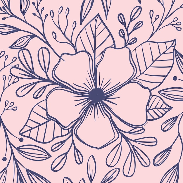 Vector flower in pink background