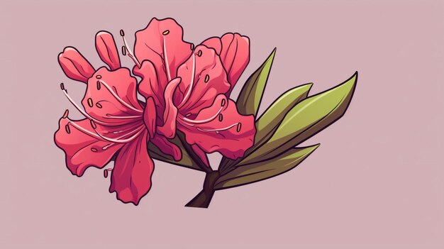 Vettore un fiore su uno sfondo rosa