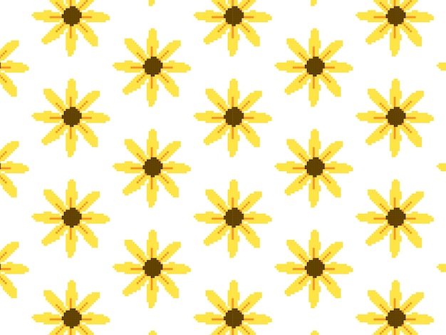 Flower pixel pattern wallpaper background