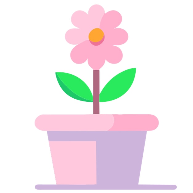 flower plant icon colored shapes