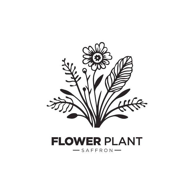 Flower plant logo vector icon silhouette