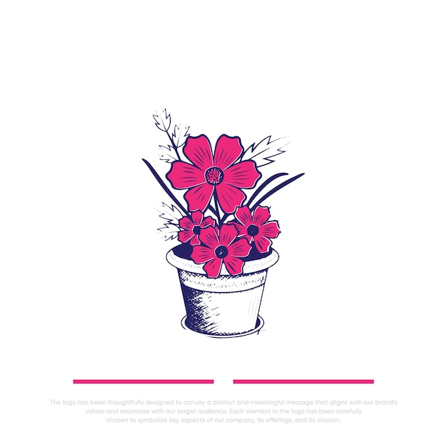 Vector flower and plant logo