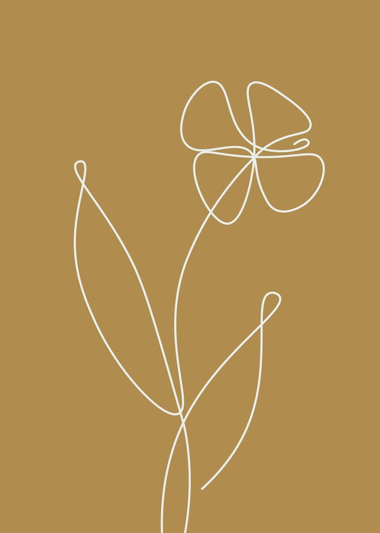 Vector flower plant outline background