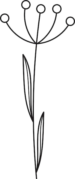 Vector flower plant outline
