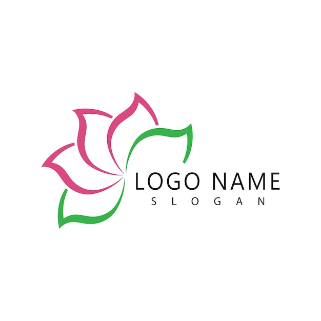 Flower plumeria logo vector element symbol design