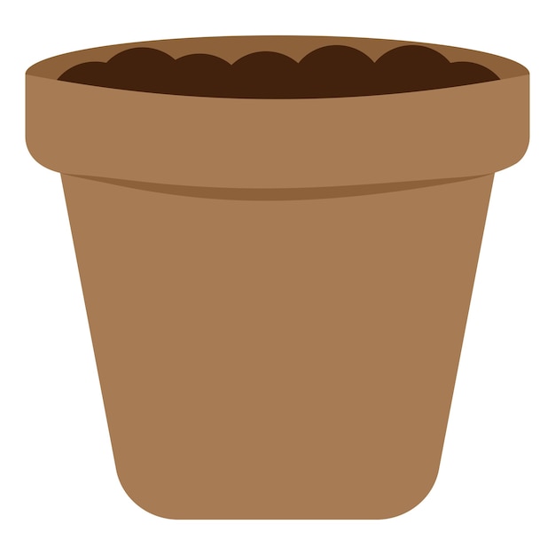 Flower pot Flat vector illustration