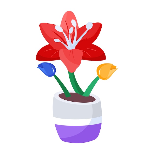 A flower in a pot with a flower in it.