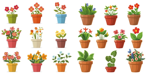 Flower pots icons