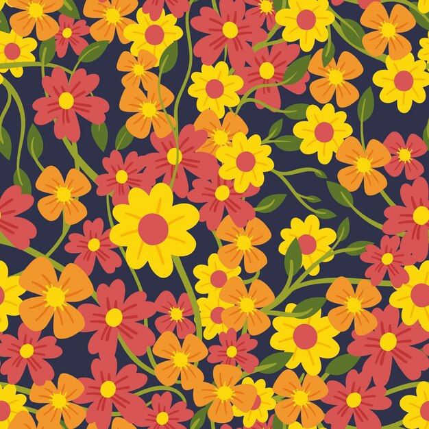 Vector flower power seamless pattern