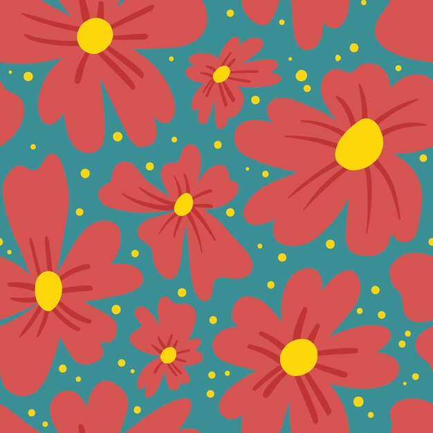 Vector flower power seamless pattern