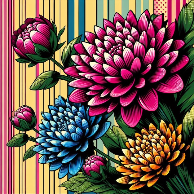 Flower Print Pop illustration and vector art