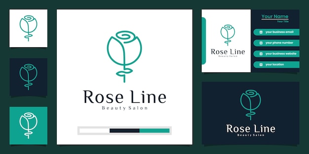 Vector flower rose luxury logo design and business card