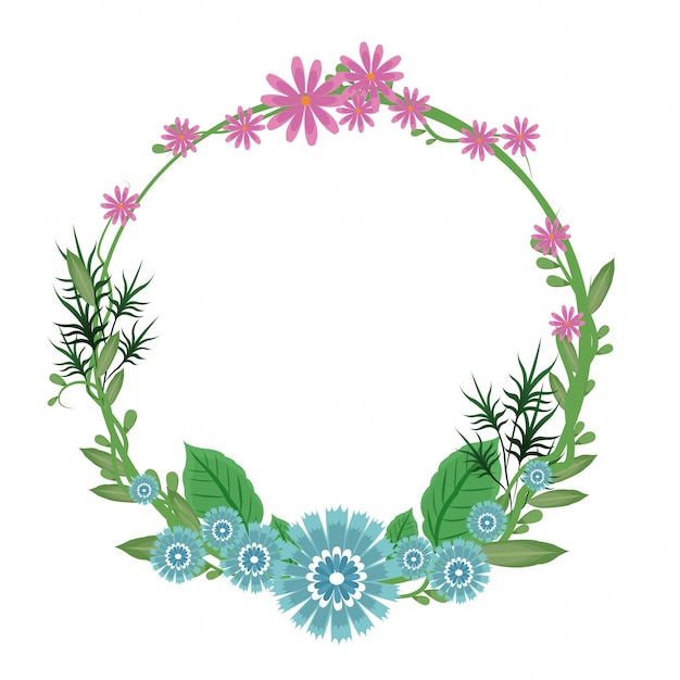 Flower round frame wreath 