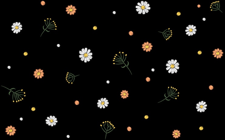 Vector flower seamless pattern. field herbs daisy textile print decoration 