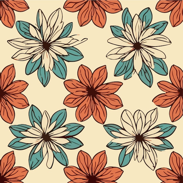 Flower seamless pattern vector