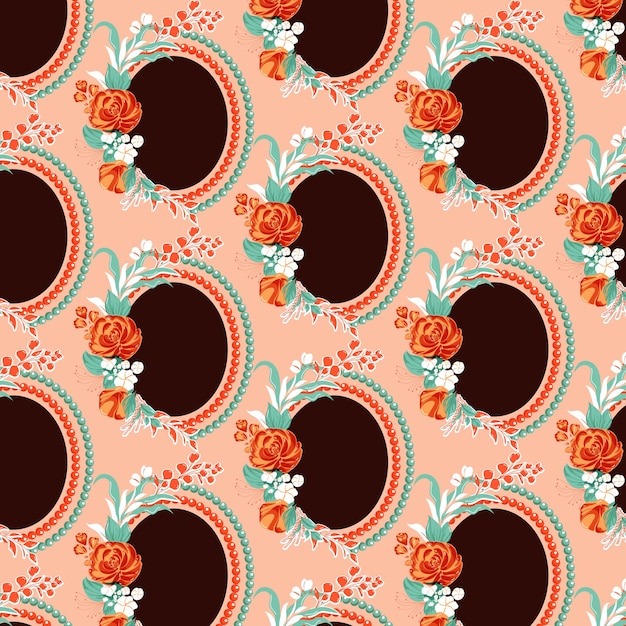 flower seamless vector pattern on background.