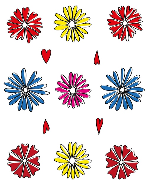 Vector flower set a spring concept