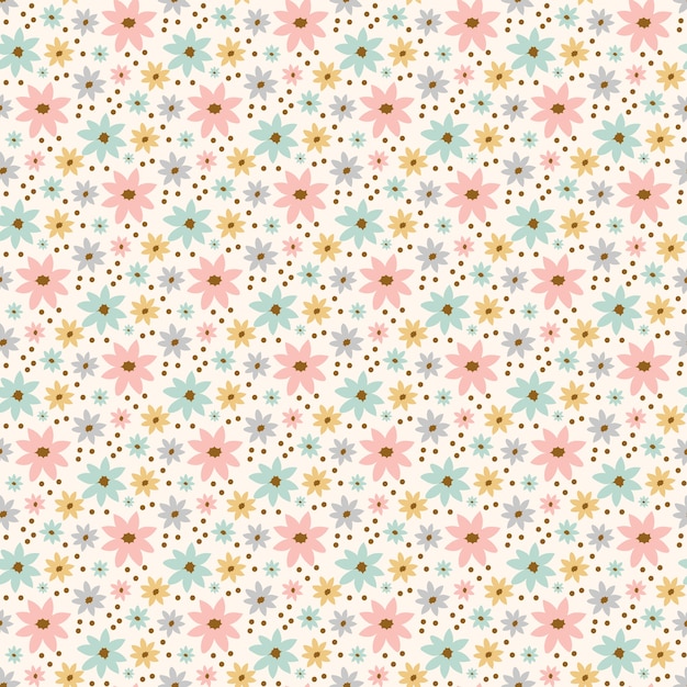 Flower sheet floral hand drawn holiday cartoon seamless pattern