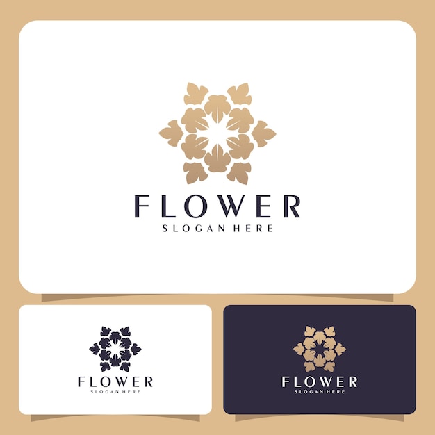 ベクトル 花のシルエットの装飾のロゴデザインのインスピレーション