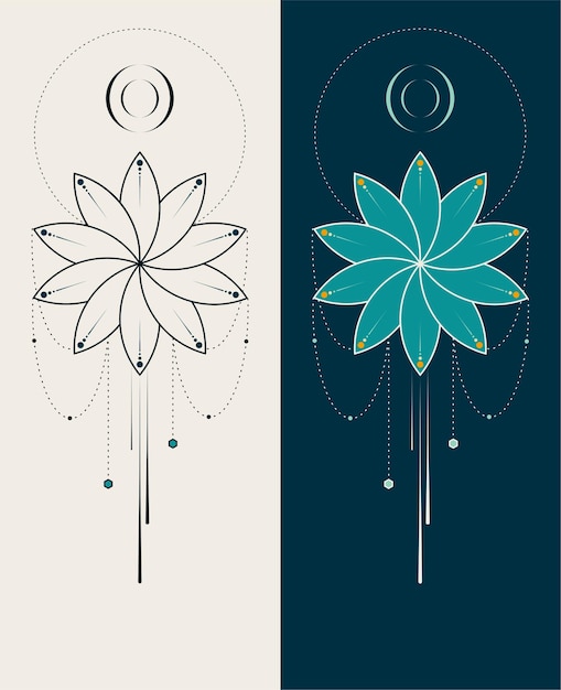 Vector flower simple lineart design minimalistic lineart design