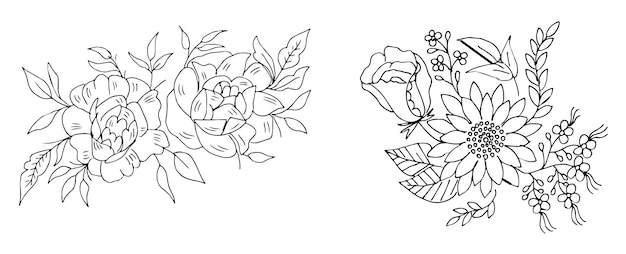 Flower sketch vector