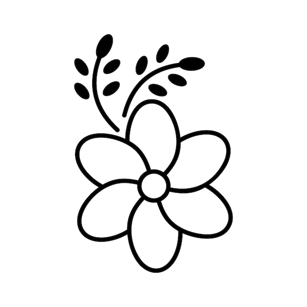 Flower spa and sauna outline icon vector illustration