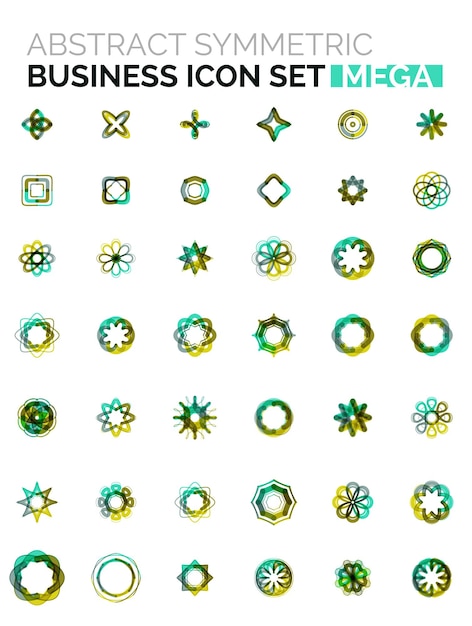 Бизнес-иконки в форме цветочной звезды