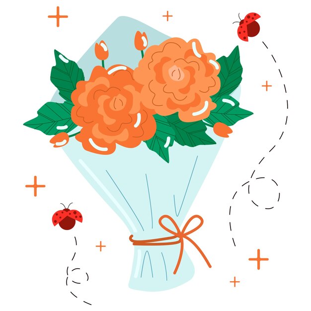 Vector flower sticker peony