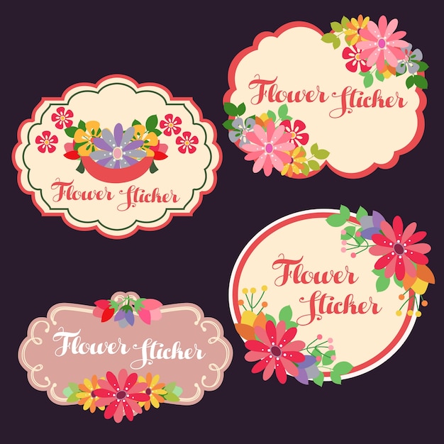 Flower sticker set