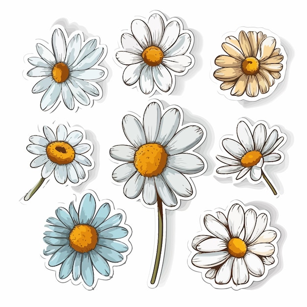 Vector flower sticker set