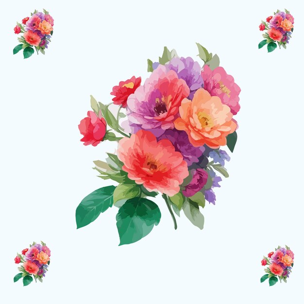 flower sticker vector design