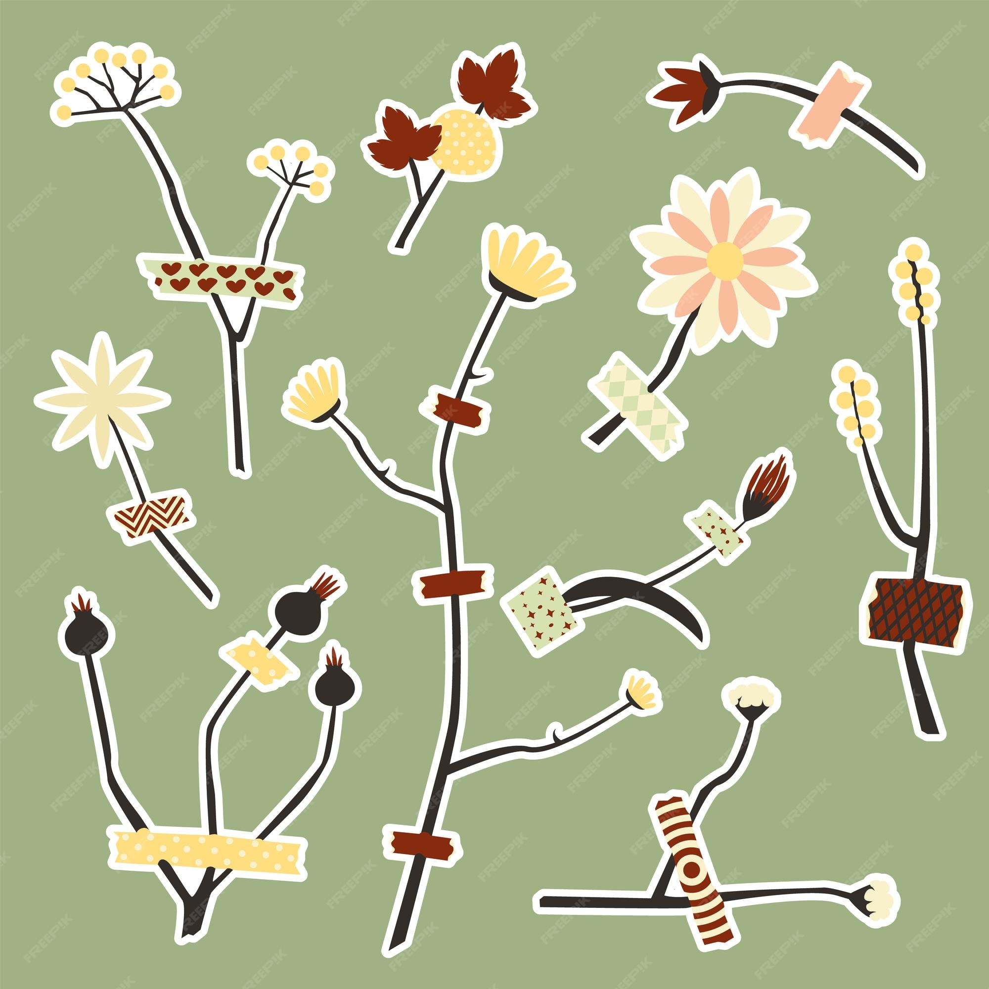 Aazon.co: 585 Ini Flower Stickers For Scrapbooking, Boho Tiny Cute