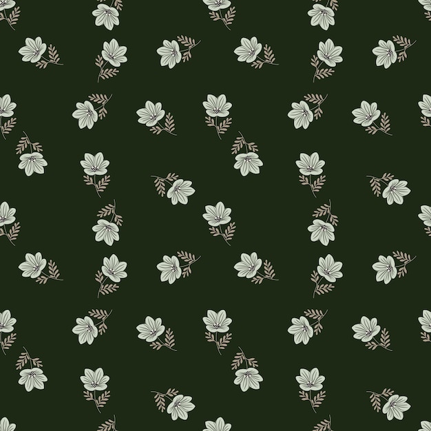 Flower stylized seamless pattern Cute botanical illustration Abstract floral background