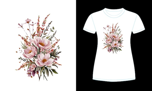 Vector flower t shirt desing