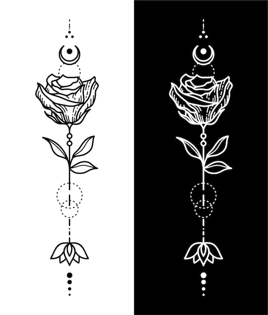 Vector flower tattoo design