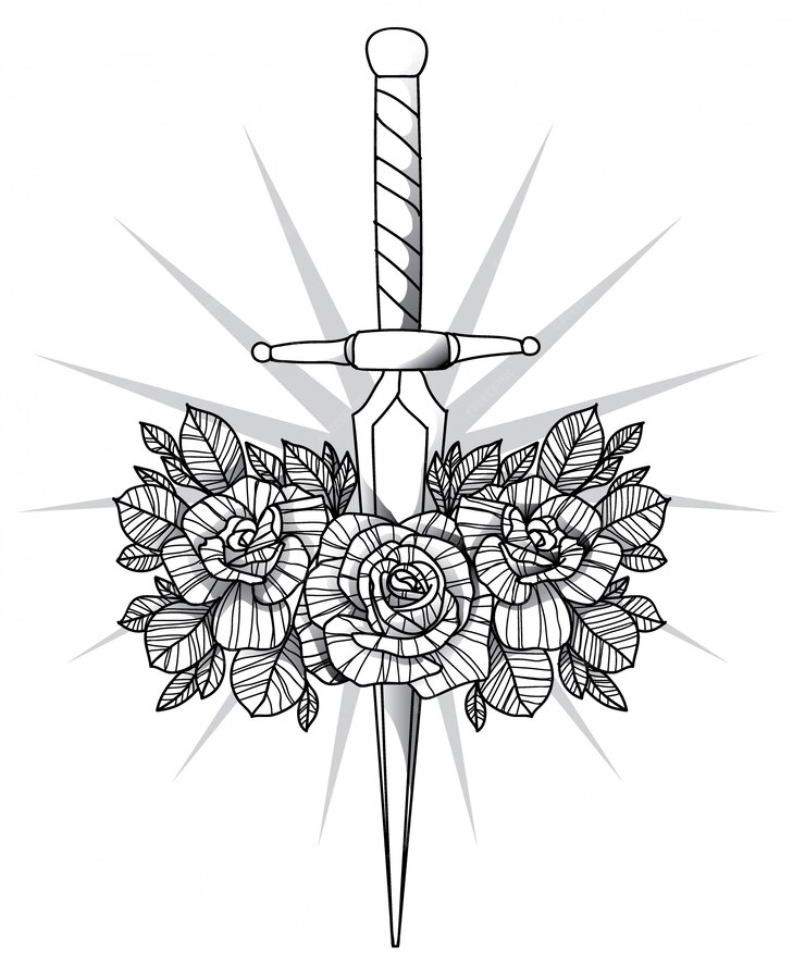 Premium Vector | Flower tattoo