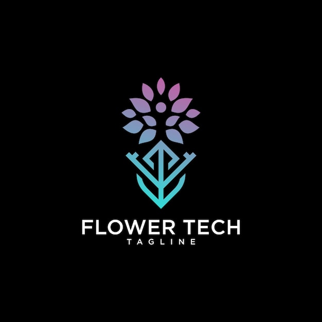 FLOWER TECH LOGO MODERN ONTWERP