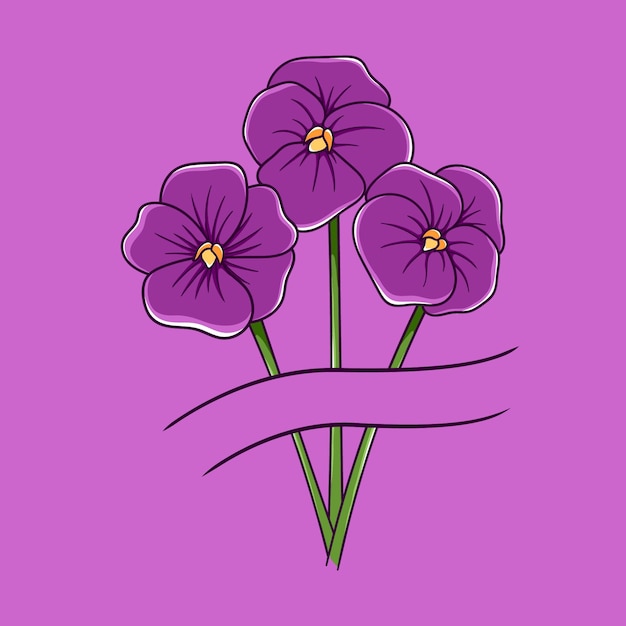 Vettore modello di fiore con design banner