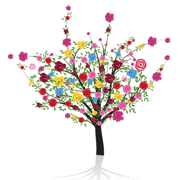 Vector flower tree