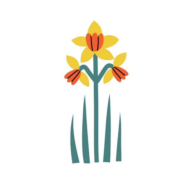 Flower in trendy flat style vector illustration in flat style