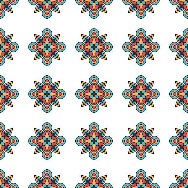 Flower tribal pattern, outline style