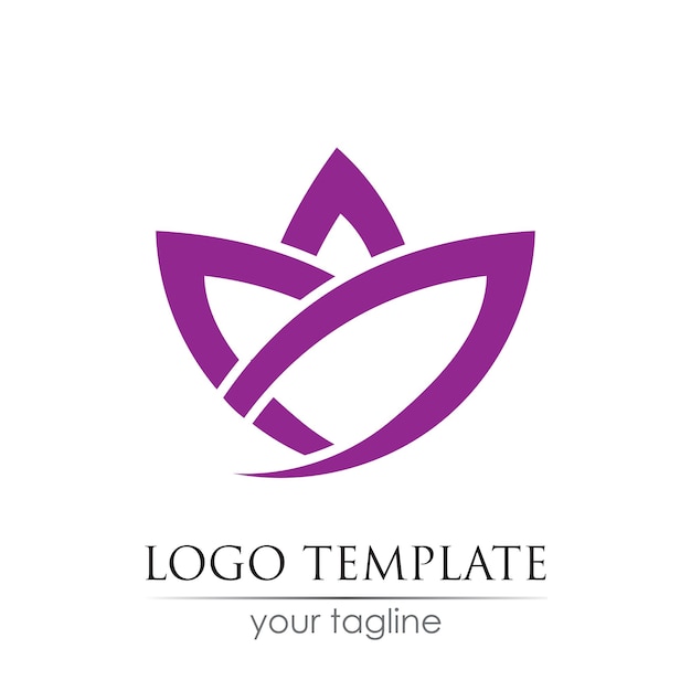 Flower tulip logo vector illustration design template