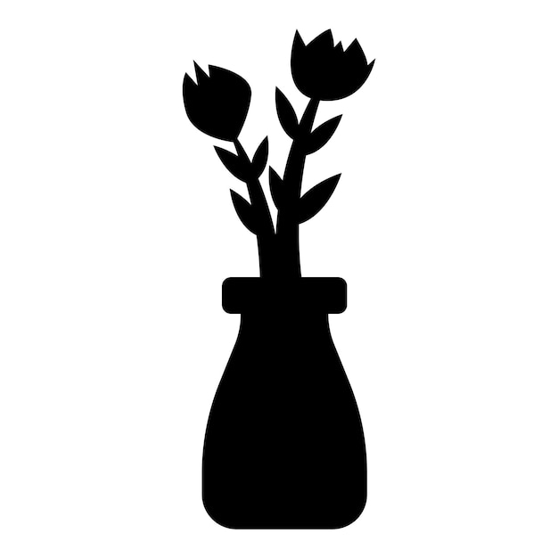 flower vase icon logo vector design template illustration