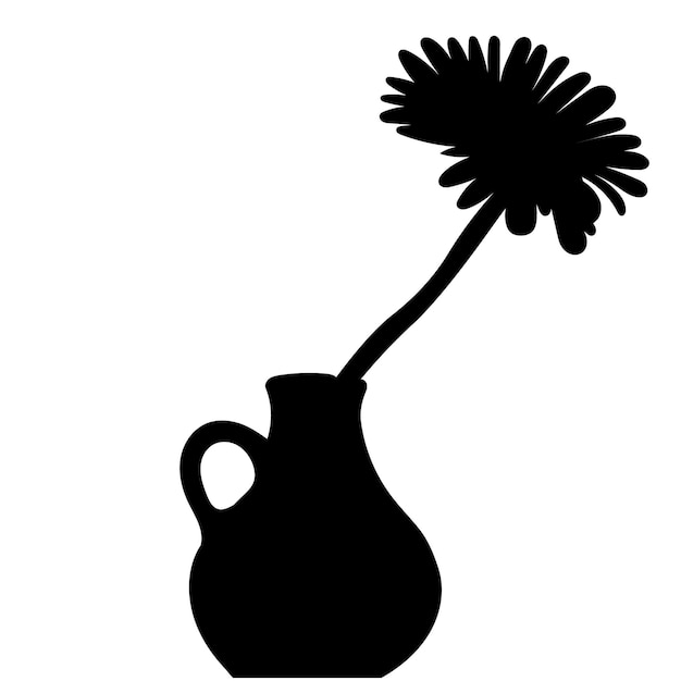 Flower in vase silhouette vector