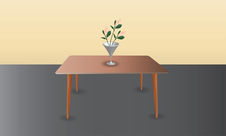 वेक्टर flower and vase on the table