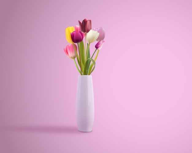 Vector flower vase vector art realistic