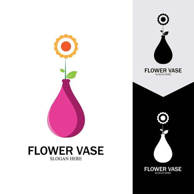 Flower vase vector icon