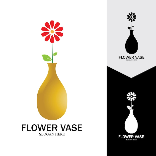 Flower vase vector icon