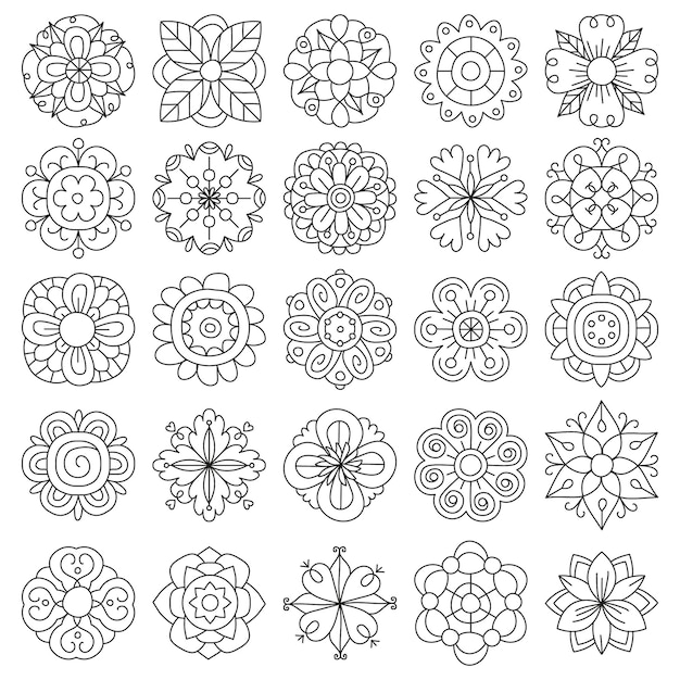 Vector flower vector illustration set